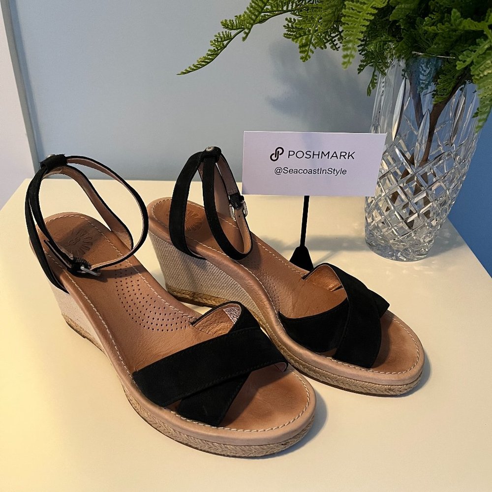 UGG Nyssa Suede Sandal - Black - 8